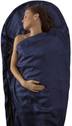 Sea to Summit Sleepliner Silk Stretch Mummy with Hood Navy Blue