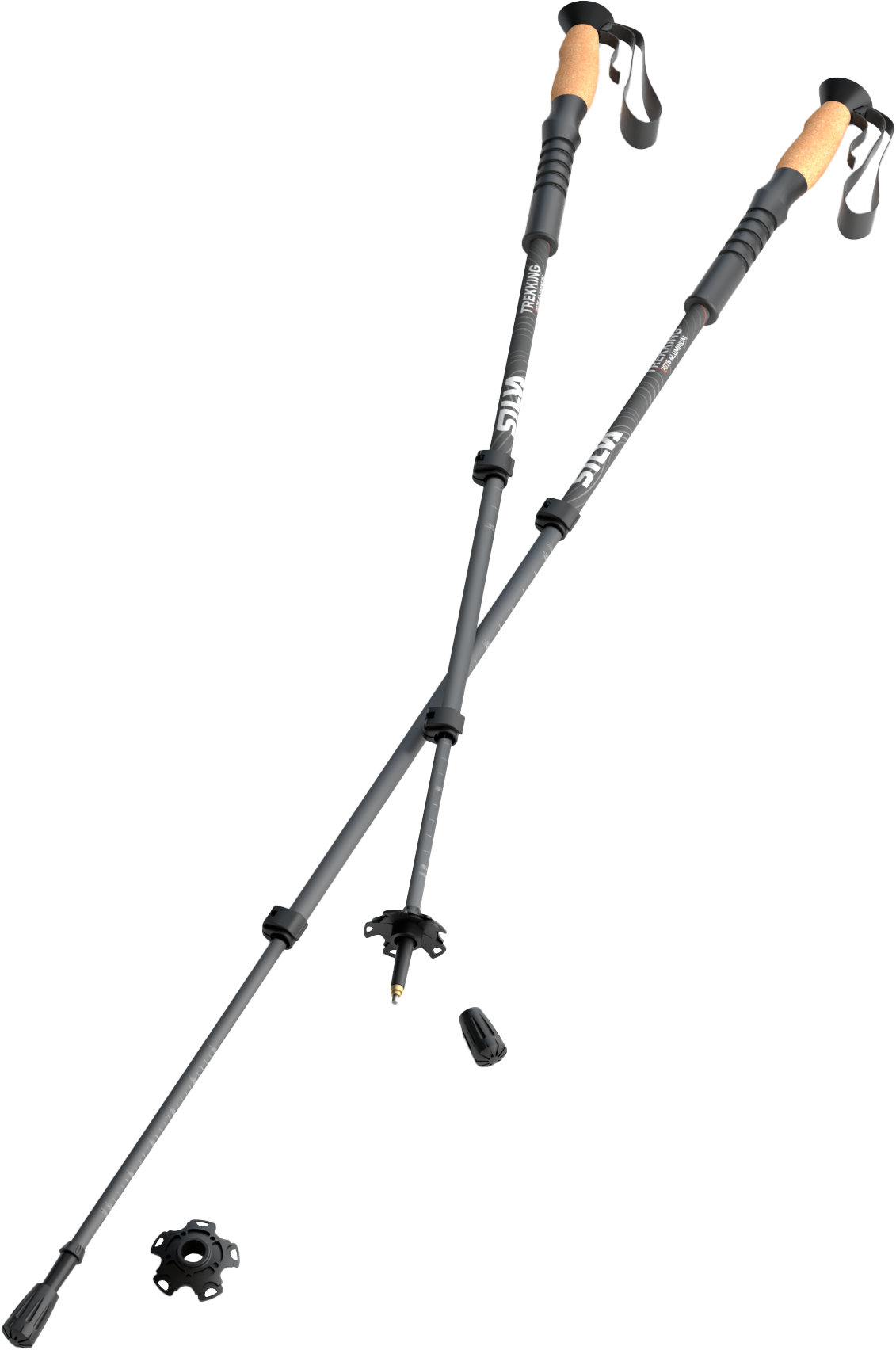 Silva Trekking Poles Aluminium Cork Black