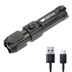 Uppladdningsbar USB Ficklampa Vattentät - 100000 Lumen