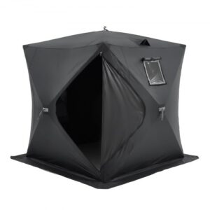 Isfisketält, 3-4 personer pop-up skydd, 229x229x203 cm, svart, vattentät oxford