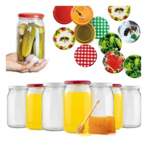 64x Glasburk 900ml för sylt, marmelad, honung, gurkor med kork FI82