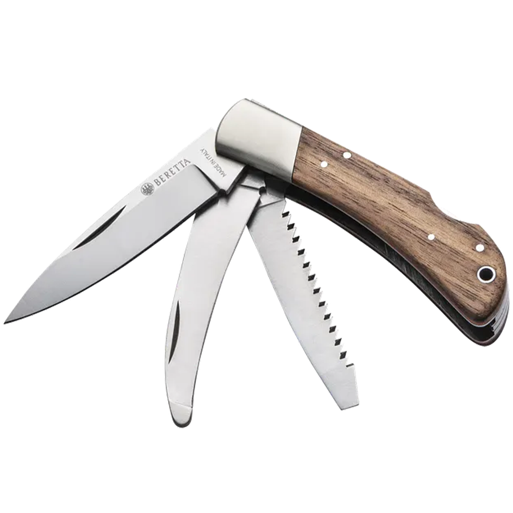 Beretta Duiker Three Blade Knife Brown & Orange