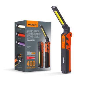 Multifunktionell verkstadsficklampa 5W + COB 10W batteri för 39 timmar 400lm räckvidd 60 m IPX2 VLF-M044UV Videx