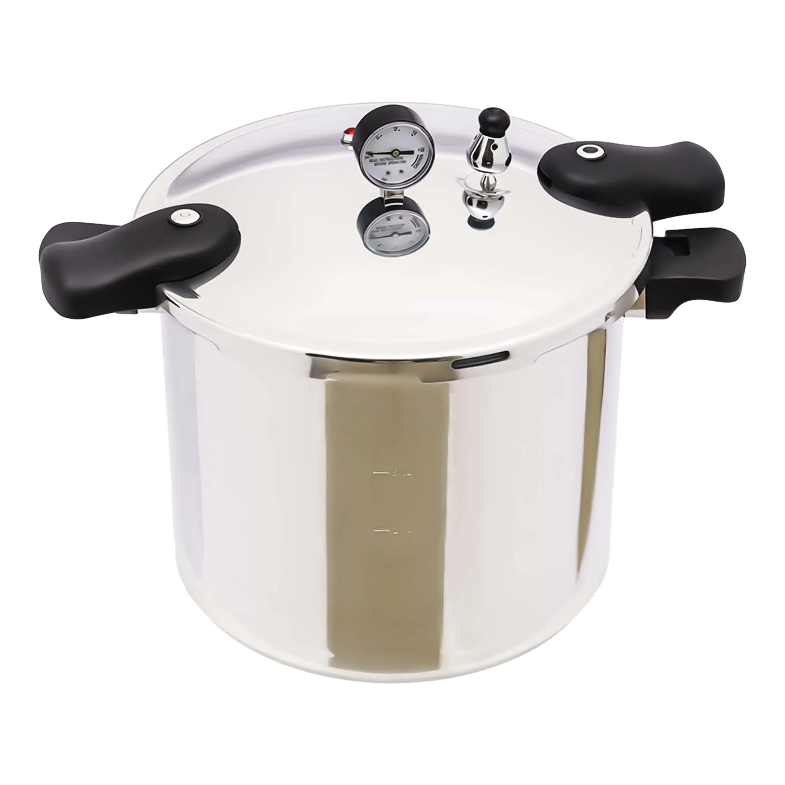 22 L tryckkonserveringsgryta/tryckkokare i aluminiumlegering, 32 cm, 90 kPa, tjockväggig, manometer & säkerhetsventil, ljusgrå