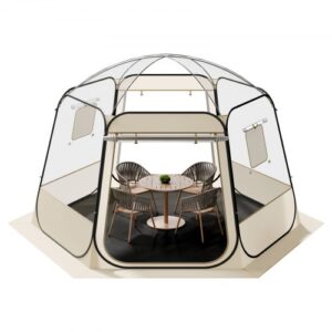 Bubble Tält, 3,36x3,05x2,2 m, Klar Beige, Utomhusskydd