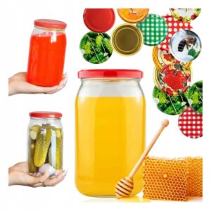 8x Burk 900ml med skruvkork fi82 för HONUNG SYLT OCH SYLT glasburkar 0,9l